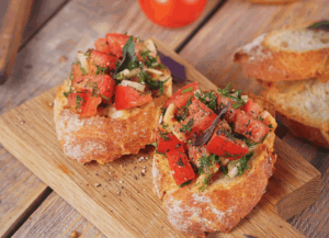 Bruschetta tomate & basilic